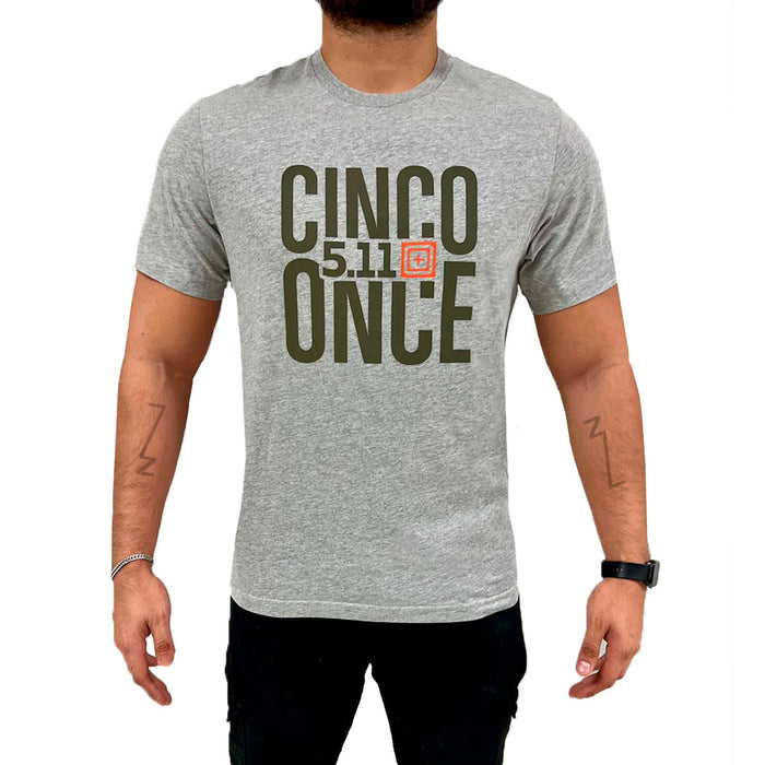 76208 PLAYERA CINCO ONCE HEATHER GREY MARCA 5.11 TACTICAL