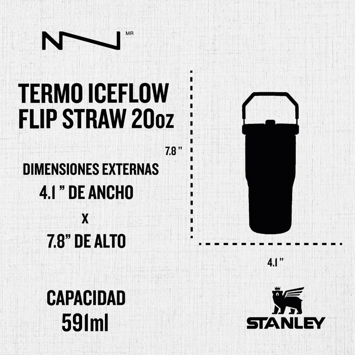 99178PT TERMO ICEFLOW FLIP STRAW 20oz ROSE QUARTZ MARCA STANLEY