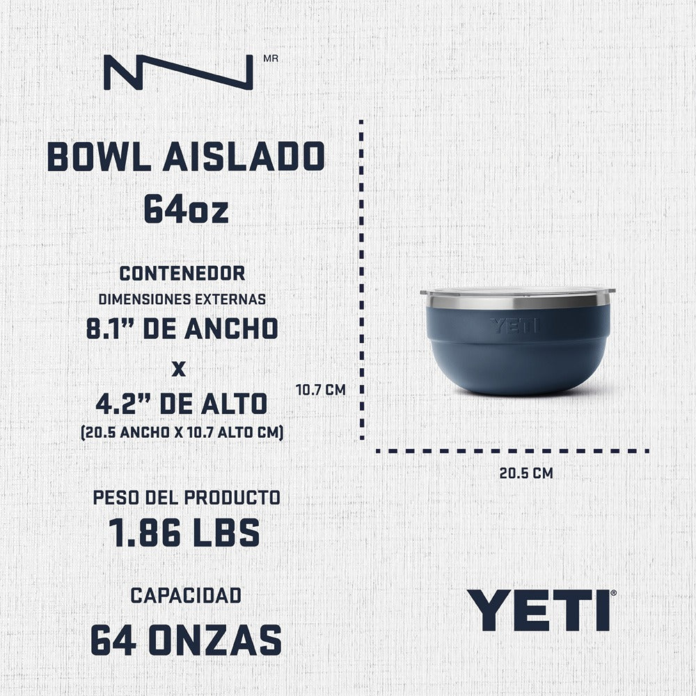 21071505275 BOWL AISLADO 2QT BLANCO MARCA YETI