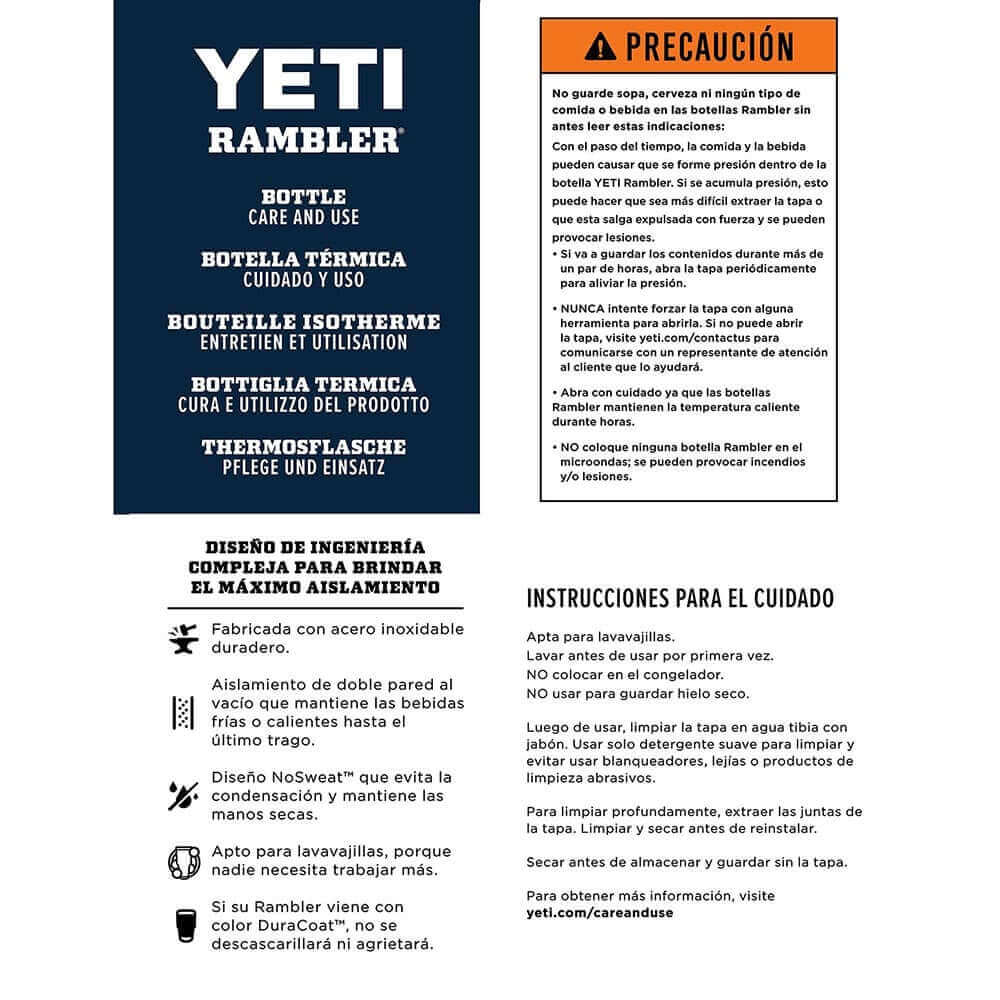 TERMO YETI 46oz BOTTLE CON TAPA CHUG BLANCO 21071504116