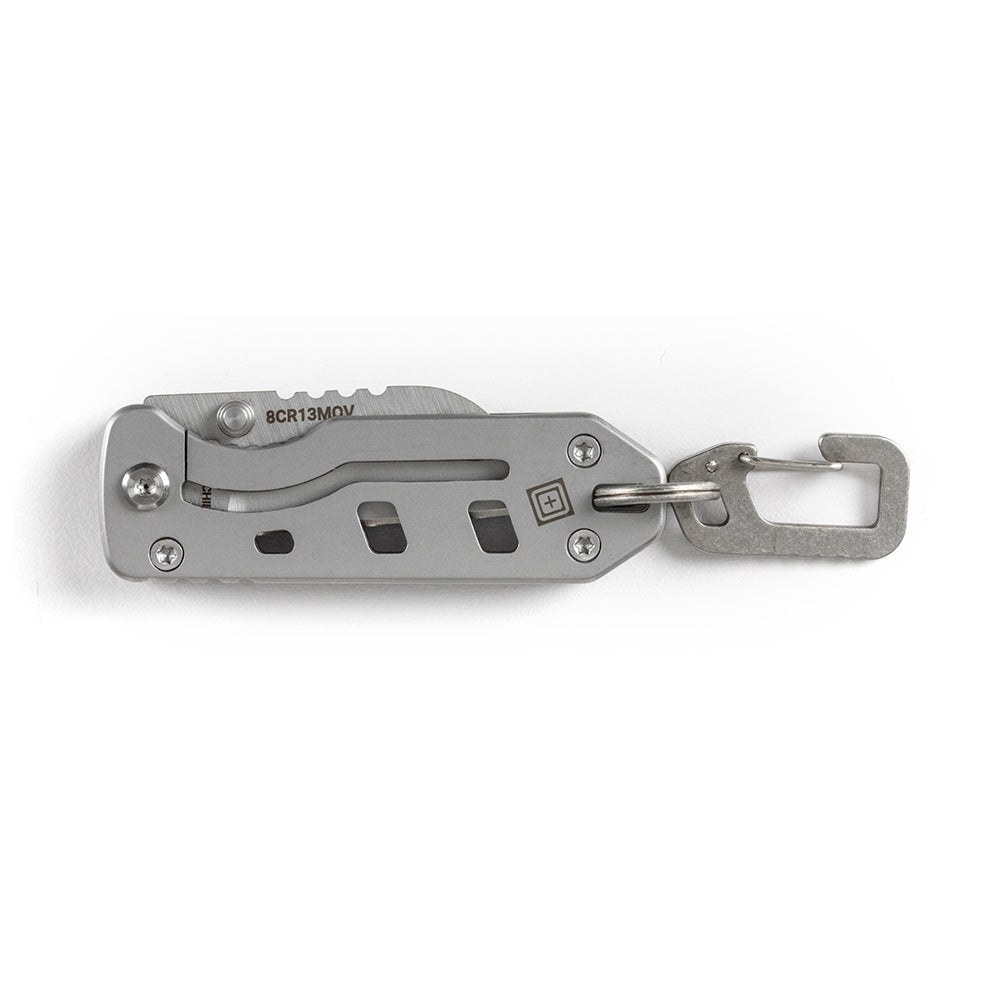 LLAVERO CON NAVAJA 5.11 TACTICAL BASE 1SF TUMBLED STEEL 51155-988