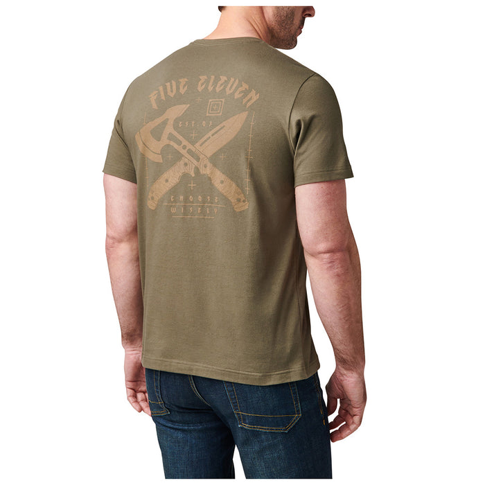 76149-186 PLAYERA CHOOSE WISELY M/C RANGER GREEN MARCA 5.11 TACTICAL