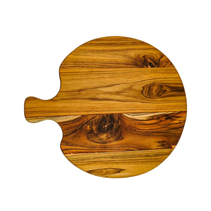 TABLA DE MADERA TECA REDONDA PARA PICAR/SERVIR